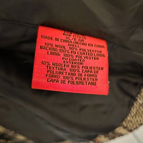 Vintage Brown and Tan Plaid Jacket - Women's XL - Picture 5 of 8